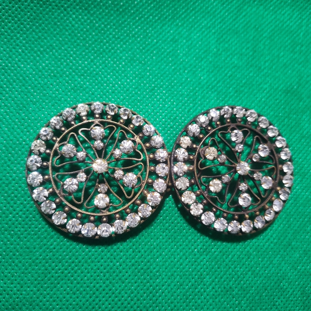 Antique Victorian rhinestone belt buckle